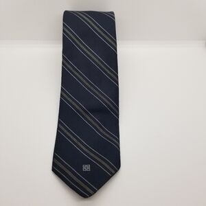 Givenchy navy blue skinny tie with diagonal stripes